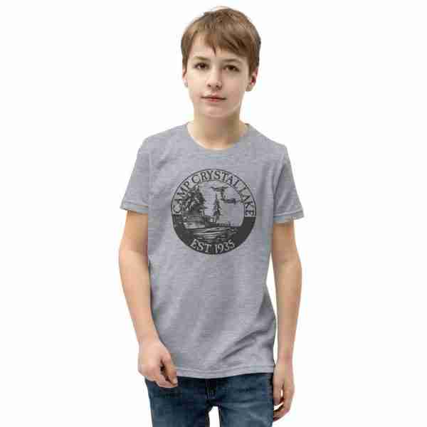 youth staple tee athletic heather front 613a58f71b3f1 Kids Camp Crystal Lake T-Shirt Kids Camp Crystal Lake T-Shirt