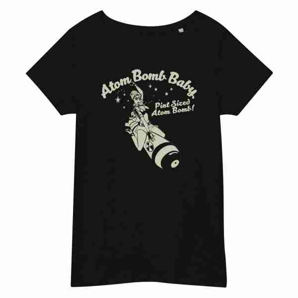 womens basic organic t shirt deep black front 62b2141222a3b scaled Atom Bomb Baby t-shirt Women’s basic organic Atom Bomb Baby t-shirt